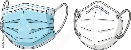 Surgical Masks and Respirators for Personal Protection Against Viruses - Medical Face Covering for Healthcare Workers and Pandemic Prevention - Hygiene in Hospitals and Clinical Settings - Safety Equi