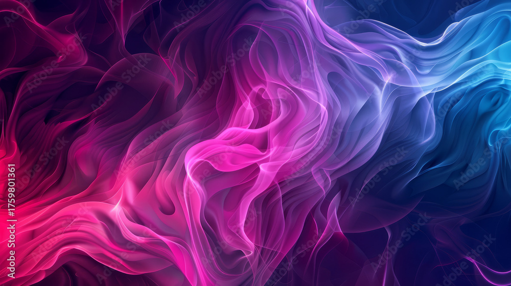 Fototapeta premium Abstract Fluid Gradient Background with Pink, Purple, and Blue Waves and Swirls