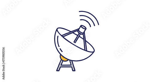 Crop monitoring satellite dish outline icon vector