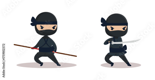 Ninja Warrior Silhouette – Martial Arts Fighter Illustration