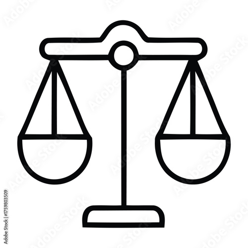 Outline Drawing of Classic Legal Scales for Equity Representation