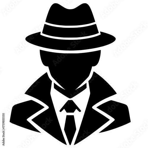 Icon depicting Detective profession vector image illustration