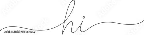 Elegant handwritten cursive word hi on a clean white background