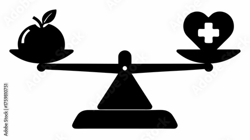 Balanced wellness featuring fruit and heart health: A healthy lifestyle emphasizing nutrition and cardiac care for a vibrant, balanced life