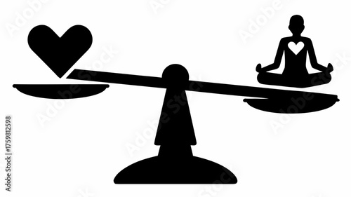 Find Inner Peace Balancing Love and Mindfulness, A Symbol of Emotional Wellbeing and Harmony, Achieve Serenity Through Meditation and Self-Care Practices