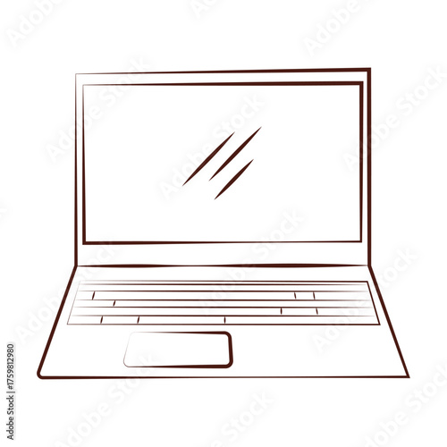Laptop Computer Icon – Minimal Line Design