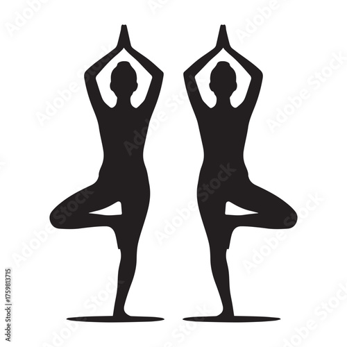 silhouette of a woman doing yoga
