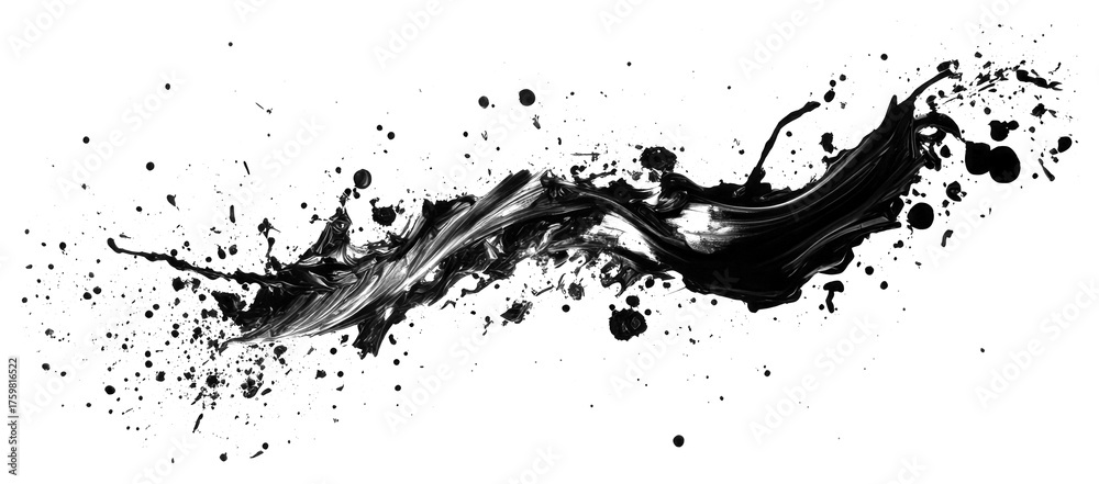 Obraz premium Ink splatter splash white art contemporary.