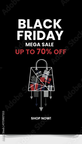Black Friday Mega Sale up to 70 off inviting customers to shop for great deals