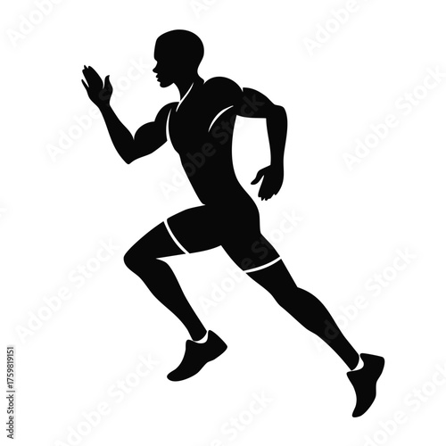Athlete running silhouette runner sprint