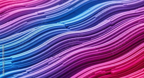 Abstract Waves of Color A Mesmerizing Display of Intertwined Blue Purple and Red Lines Creating a Dynamic and Visually Stunning Background Texture
