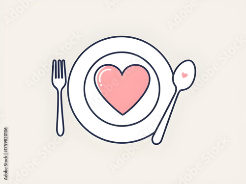 love heart, heart on plate, romantic concept, dinner love theme, Valentine’s Day idea, heart symbol, food art, romance design, love illustration, passion, affection, romantic dinner, plate decoration,