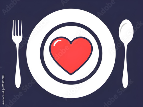 love heart, heart on plate, romantic concept, dinner love theme, Valentine’s Day idea, heart symbol, food art, romance design, love illustration, passion, affection, romantic dinner, plate decoration,