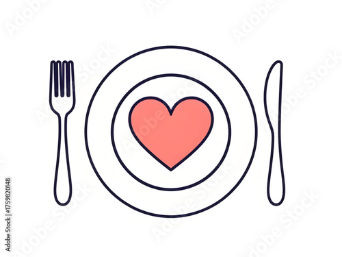 love heart, heart on plate, romantic concept, dinner love theme, Valentine’s Day idea, heart symbol, food art, romance design, love illustration, passion, affection, romantic dinner, plate decoration,