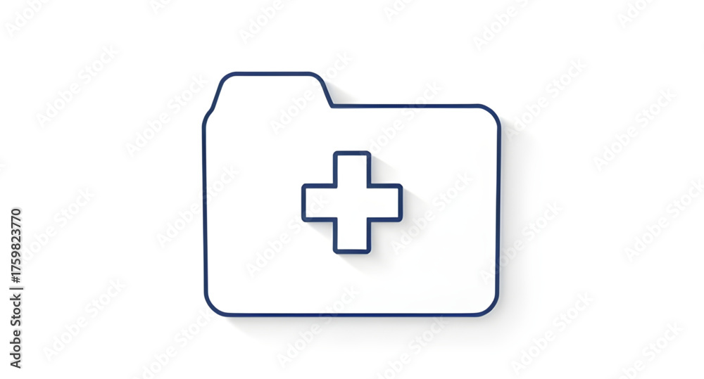 Fototapeta premium Doctor record file, Digital patient folder, Health management icon, Recordkeeping illustration, Health data storage, Confidential medical folder, Health info icon, Medical document vector, Organized r