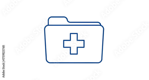 Health info icon, Medical document vector, Organized record file, Secure file folder, Healthcare data icon, Health chart symbol, Digital archive design, Record management vector, Patient information f