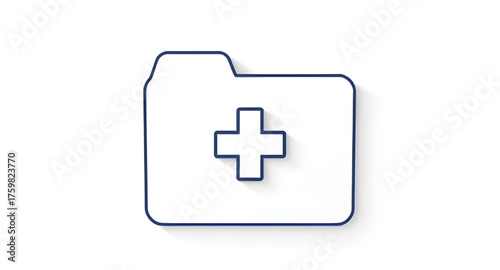 Doctor record file, Digital patient folder, Health management icon, Recordkeeping illustration, Health data storage, Confidential medical folder, Health info icon, Medical document vector, Organized r