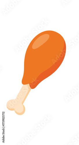 A delicious golden brown fried chicken leg on a white background.