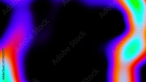 Vivid abstract gradient resembling a thermal heatmap with intense neon colors transitioning across a black background in a fluid organic pattern