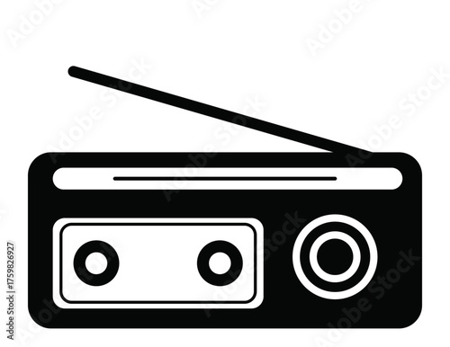retro radio vector icon illustration 