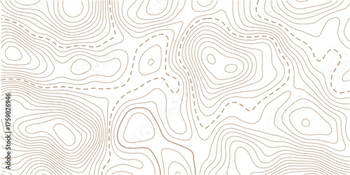 Topographic map background. Golden line topography map contour background.Modern design with White background with topographic wavy pattern design.paper texture Imitation of a geographical map shade
