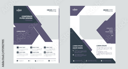 Modern Corporate Business Flyer Design Template with Geometric Shapes.