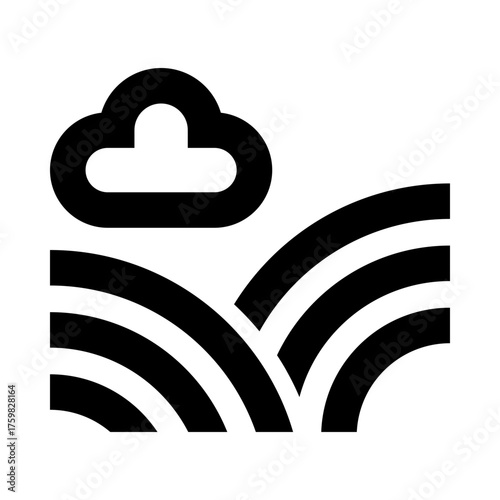 Simple Pasture Line Icon