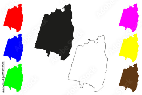 Larache city (Kingdom of Morocco) map vector illustration, scribble sketch Larache map