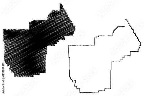 Yellowstone County, Montana (U.S. county, United States of America, USA, U.S., US) map vector illustration, scribble sketch Yellowstone map