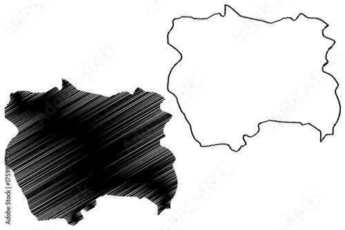 Kolasin Municipality (Montenegro, Municipalities of Montenegro) map vector illustration, scribble sketch Kolasin map