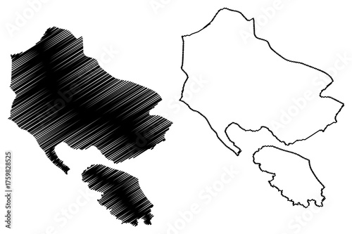 Herceg Novi Municipality (Montenegro, Municipalities of Montenegro) map vector illustration, scribble sketch Herceg Novi map