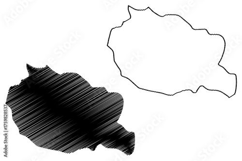 Mojkovac Municipality (Montenegro, Municipalities of Montenegro) map vector illustration, scribble sketch Mojkovac map