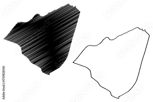 Petnjica Municipality (Montenegro, Municipalities of Montenegro) map vector illustration, scribble sketch Petnjica map