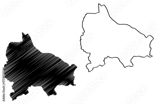 Niksic Municipality (Montenegro, Municipalities of Montenegro) map vector illustration, scribble sketch Niksic map