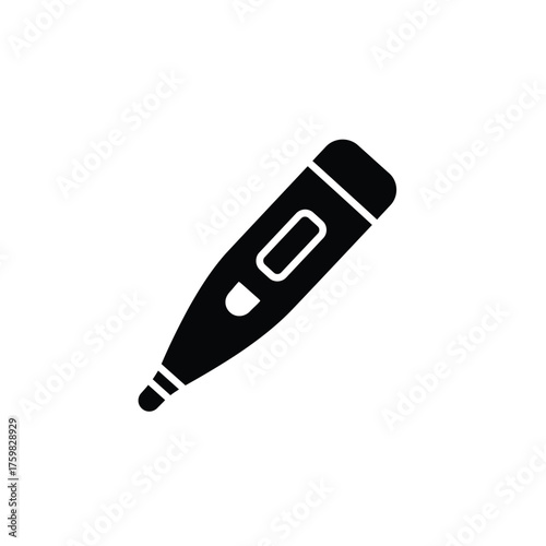 Digital medical thermometer icon symbol for health care and temperature measurement concepts silhouette