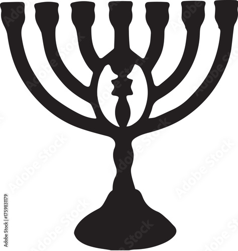 menorah isolated on white background