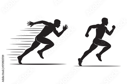 runners vector silhouettes