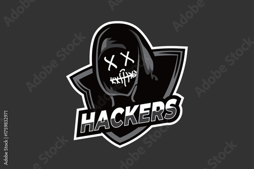 Hackers Esports Logo — Anonymous Skull Gaming Team Emblem