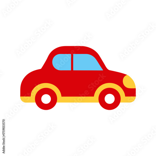 Classic Red Toy Car Vector Illustration
