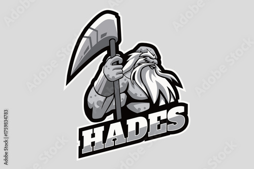 Hades Warrior Esports Logo — Mythical God Gaming Mascot Design