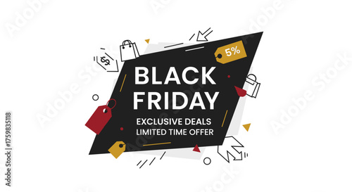 Black Friday sale banner design Exclusive deals and limited time offer graphic