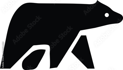 Modern geometric black bear silhouette logo design