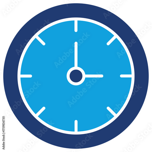 Clock Office Flat Blue Icon