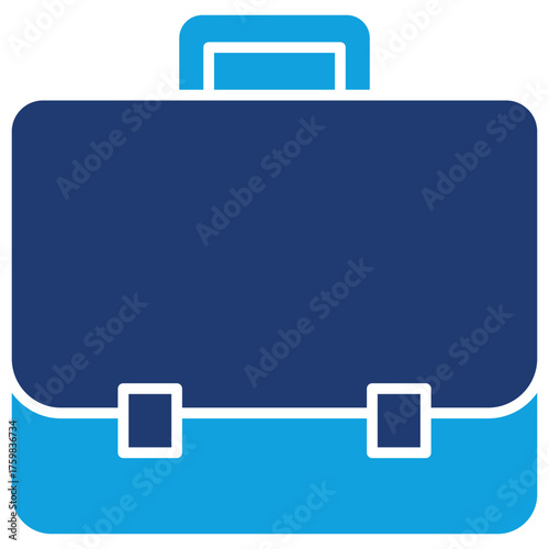 Office Bag Flat Blue Icon
