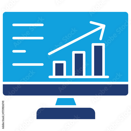 Chart Computer Flat Blue Icon