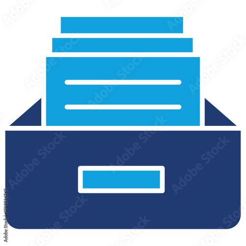 Filling Cabinet Flat Blue Icon