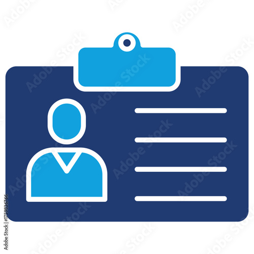Id Card Flat Blue Icon