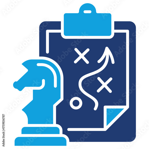 Strategy Flat Blue Icon