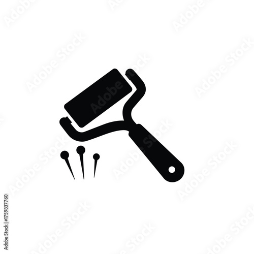 Lint roller icon for cleaning clothes and removing pet hair effectively silhouette