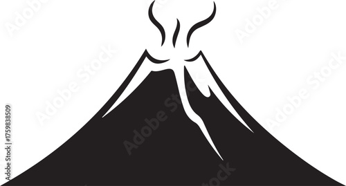 Volcano Eruption Graphic Icon Concept